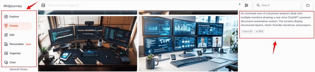 Screenshot showing the images generated with Midjourney